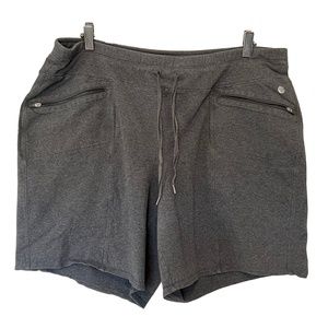 LIVI Active Gray Drawstring Shorts, Zipper Pockets, Size 18/20, EUC